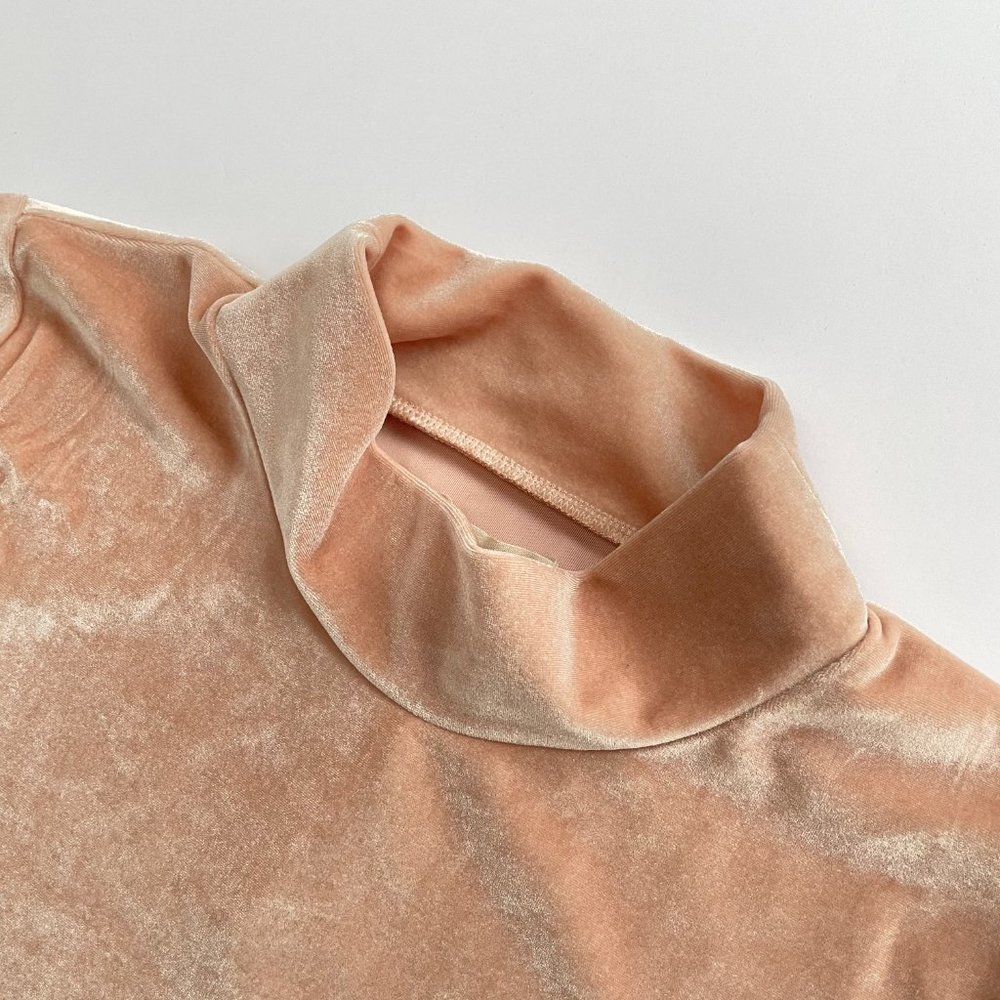 Madewell Short-Sleeve Velvet Mockneck Tee - Nude